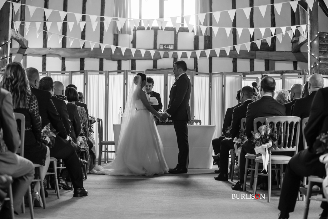 Bride & Groom at Clock Barn