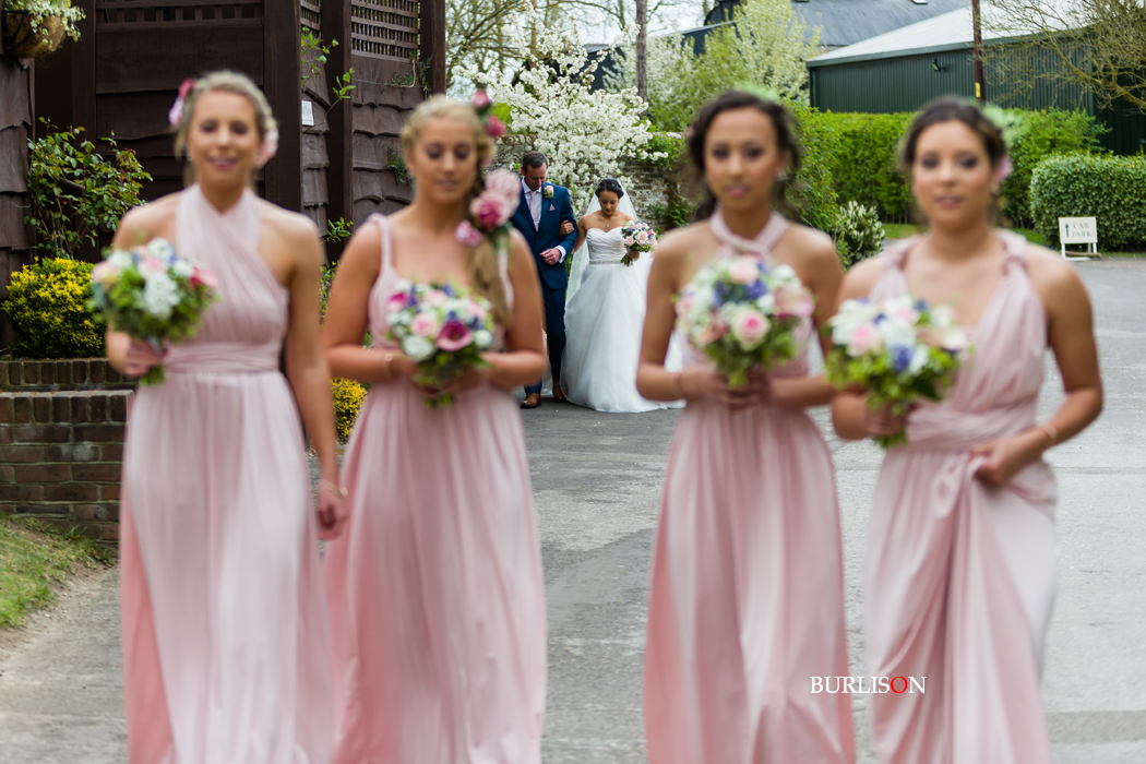 Bridesmaids at the Clock Barn