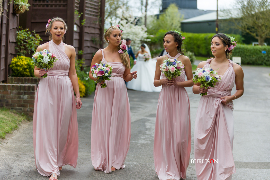 Bridesmaids at the Clock Barn